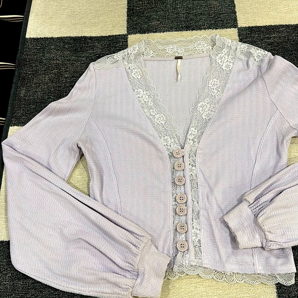 Free People lavender Lace top Medium